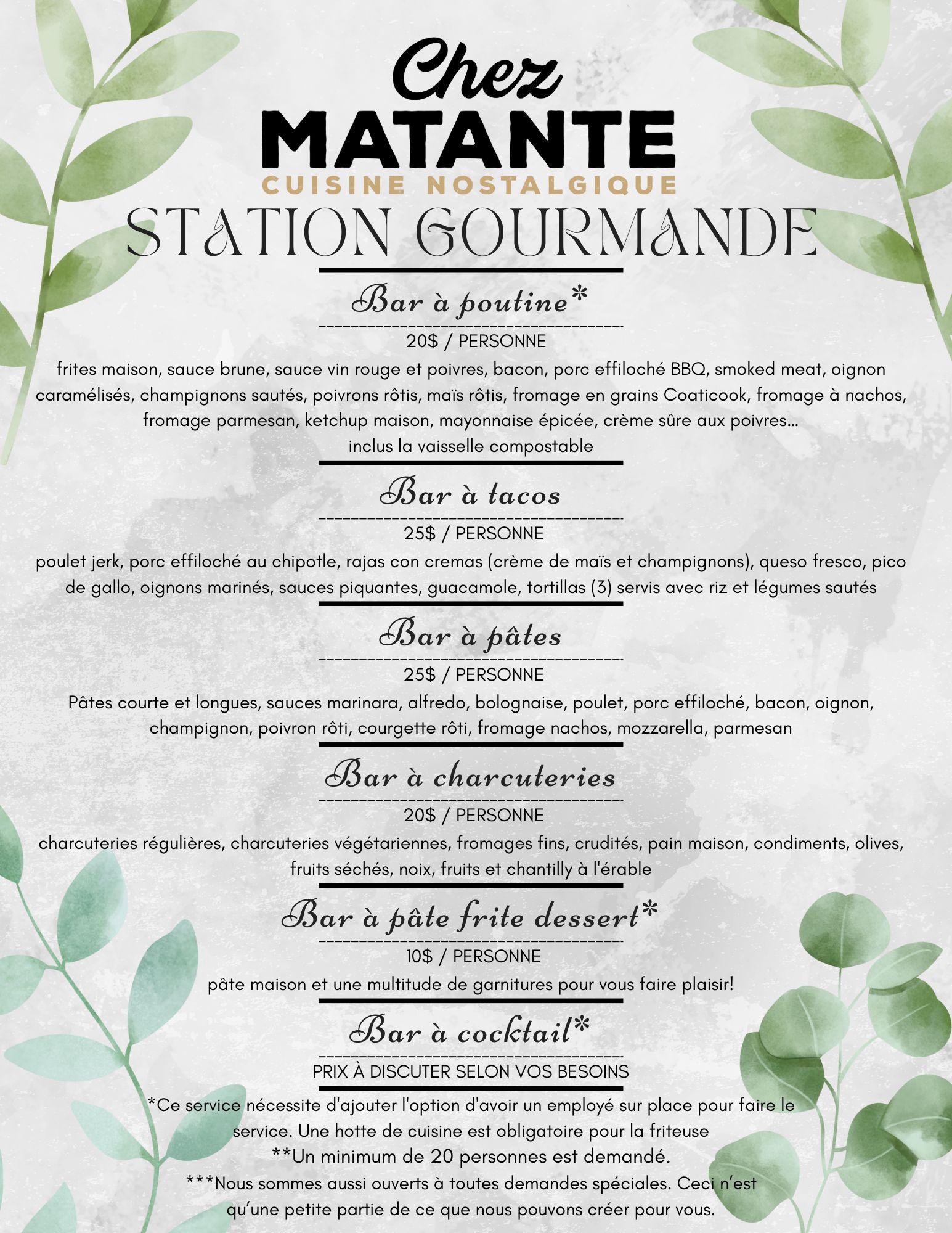 stations gourmandes service traiteur chez matante